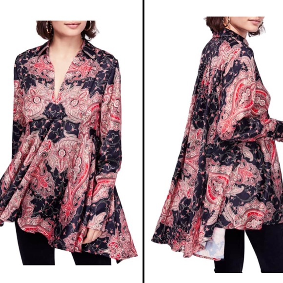 Free People Tops - Free People Field of Butterflies Swing Back Top